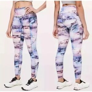 Lululemon Fast Free 7/8 Tight II Size 6 *Nulux 25" Sunrise Silhouette Leggings
